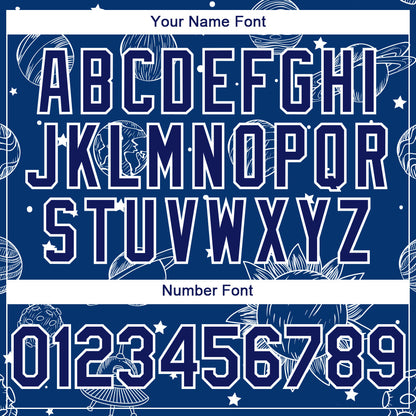 Custom Royal White 3D Pattern Design Planets Authentic Baseball Jersey - Sky-Custom