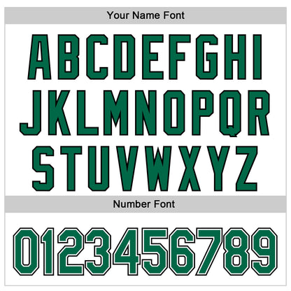 Custom White Kelly Green Gray-Black 3D Pattern Design Curve Solid Authentic Baseball Jersey - Sky-Custom
