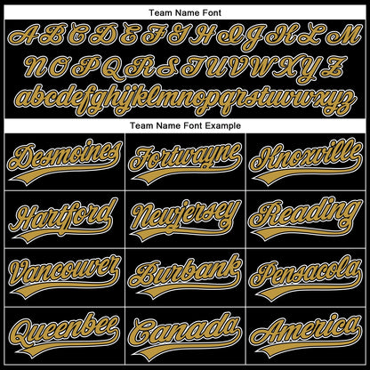 Custom Black Old Gold-White 3D Pattern Design Curve Solid Authentic Baseball Jersey - Sky-Custom
