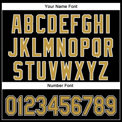 Custom Black Old Gold-White 3D Pattern Design Curve Solid Authentic Baseball Jersey - Sky-Custom