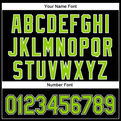 Custom Black Neon Green-White 3D Pattern Design Curve Solid Authentic Baseball Jersey - Sky-Custom