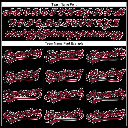 Custom Black Crimson-White 3D Pattern Design Curve Solid Authentic Baseball Jersey - Sky-Custom