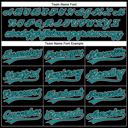 Custom Black Teal-White 3D Pattern Design Curve Solid Authentic Baseball Jersey - Sky-Custom