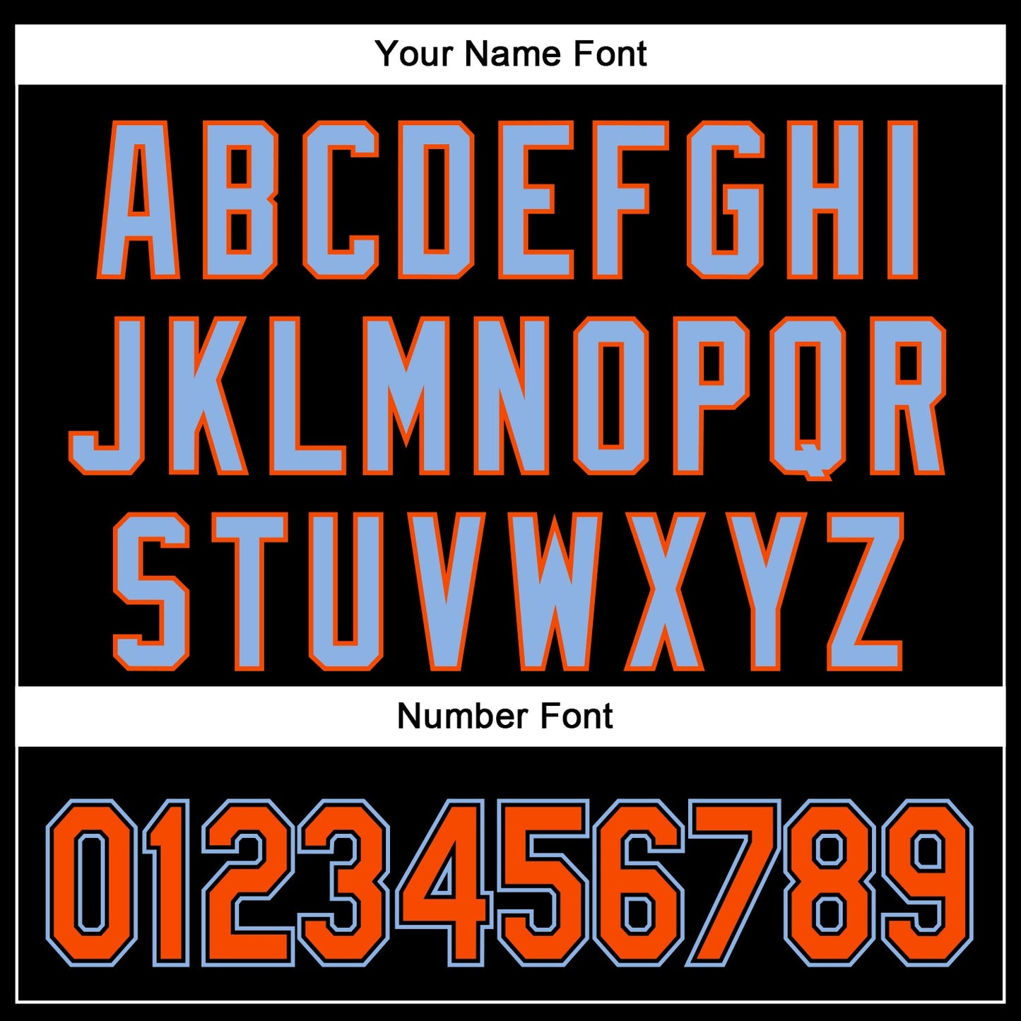 Custom Black Orange-Powder Blue 3D Pattern Design Curve Solid Authentic Baseball Jersey - Sky-Custom