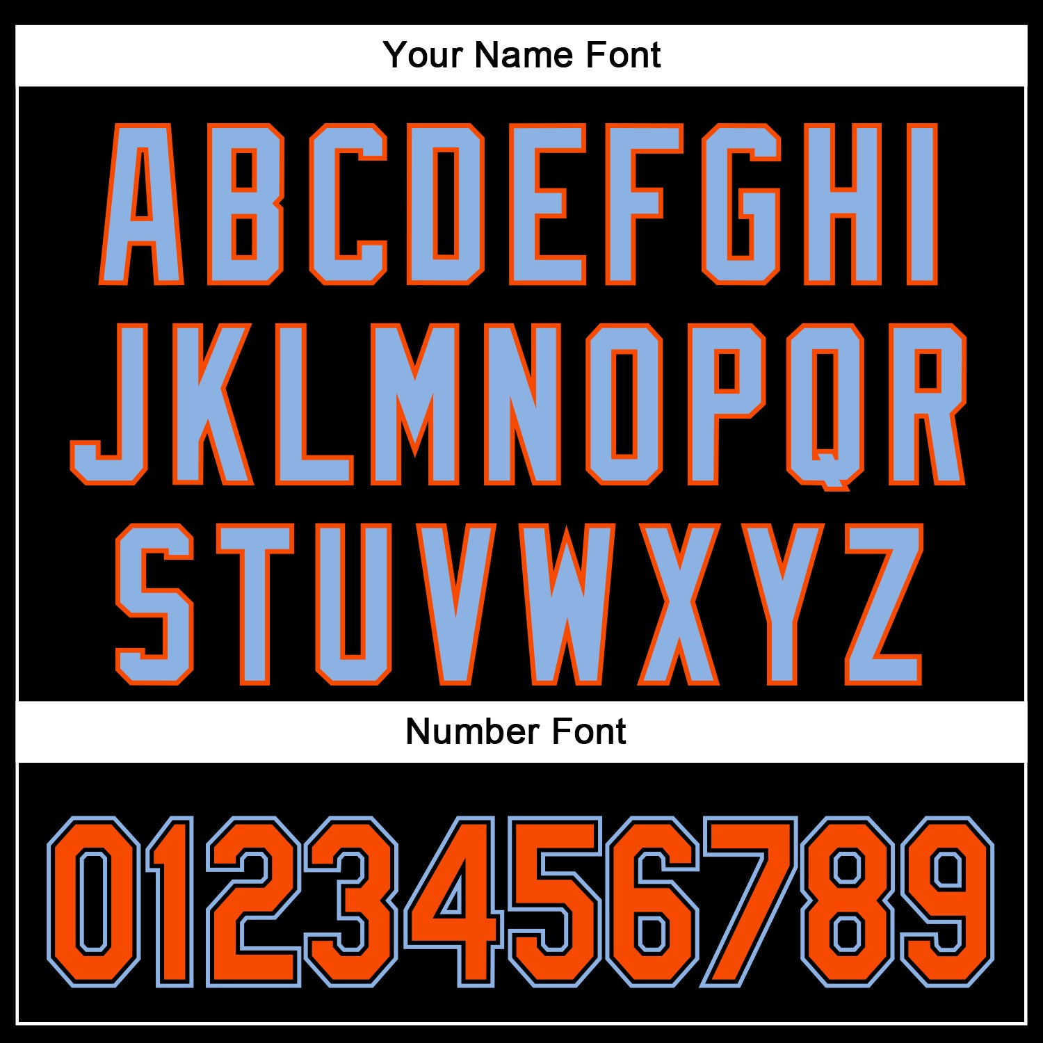 Custom Black Orange-Powder Blue 3D Pattern Design Curve Solid Authentic Baseball Jersey - Sky-Custom