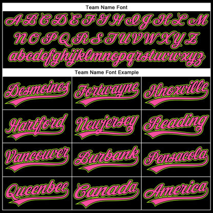 Custom Black Pink-Neon Green 3D Pattern Design Curve Solid Authentic Baseball Jersey - Sky-Custom