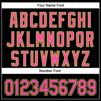 Custom Black Pink-Neon Green 3D Pattern Design Curve Solid Authentic Baseball Jersey - Sky-Custom
