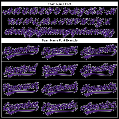 Custom Black Purple-Gray 3D Pattern Design Curve Solid Authentic Baseball Jersey - Sky-Custom