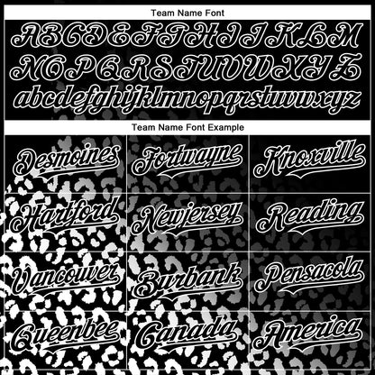 Custom Black White 3D Pattern Design Leopard Print Fade Fashion Authentic Baseball Jersey - Sky-Custom