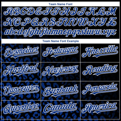 Custom Black Royal-White 3D Pattern Design Leopard Print Fade Fashion Authentic Baseball Jersey - Sky-Custom