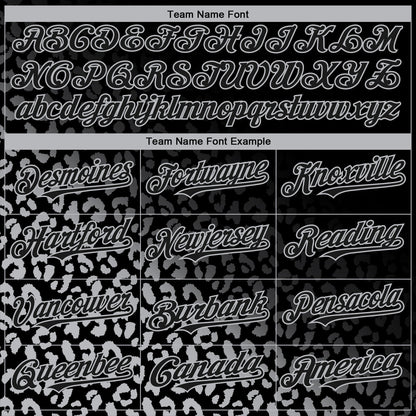 Custom Black Gray 3D Pattern Design Leopard Print Fade Fashion Authentic Baseball Jersey - Sky-Custom