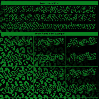 Custom Black Grass Green 3D Pattern Design Leopard Print Fade Fashion Authentic Baseball Jersey - Sky-Custom