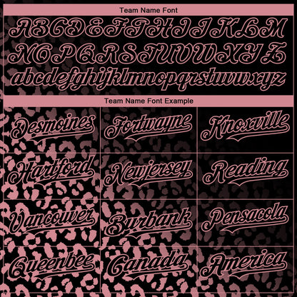 Custom Black Medium Pink 3D Pattern Design Leopard Print Fade Fashion Authentic Baseball Jersey - Sky-Custom