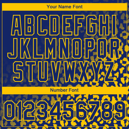 Custom Royal Yellow 3D Pattern Design Leopard Print Fade Fashion Authentic Baseball Jersey - Sky-Custom