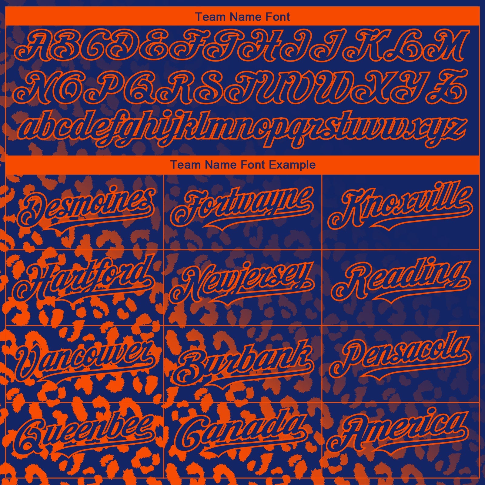 Custom Royal Orange 3D Pattern Design Leopard Print Fade Fashion Authentic Baseball Jersey - Sky-Custom