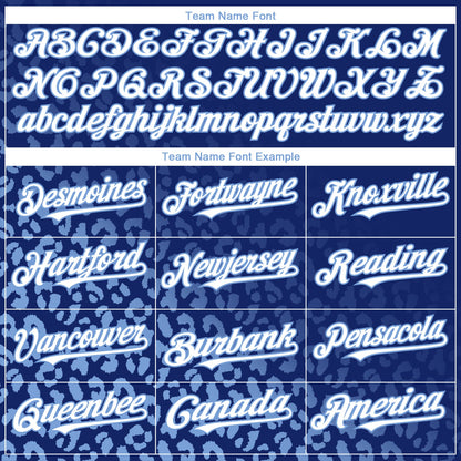 Custom Royal White-Light Blue 3D Pattern Design Leopard Print Fade Fashion Authentic Baseball Jersey - Sky-Custom