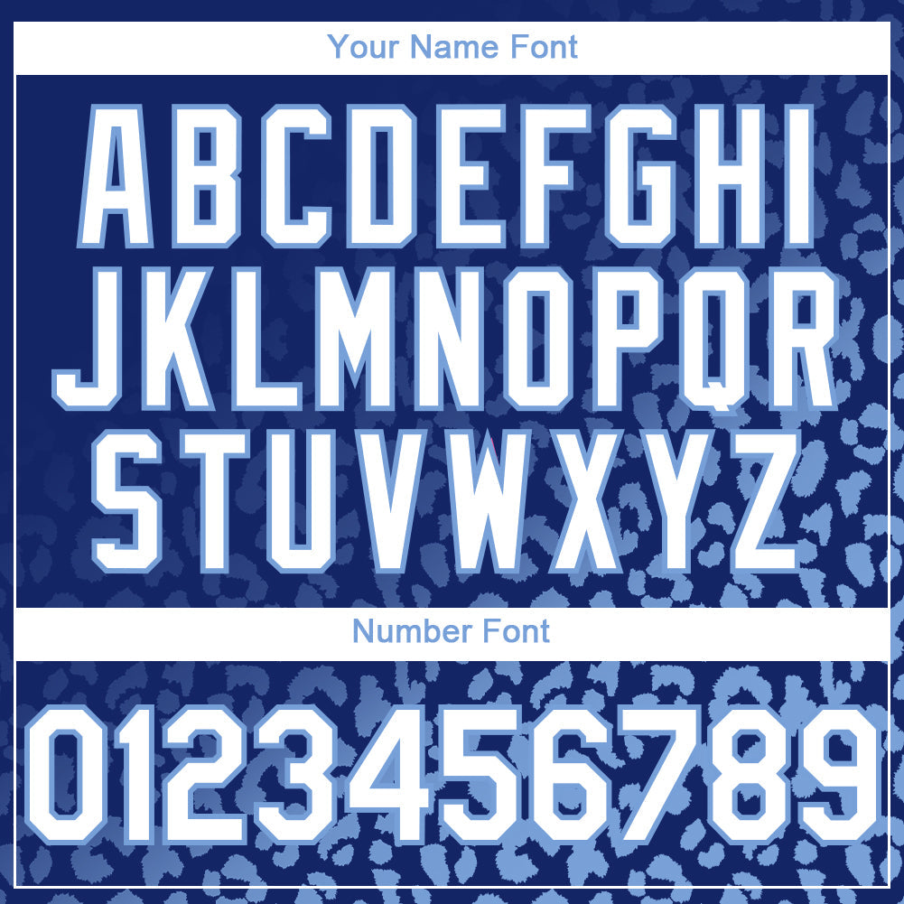 Custom Royal White-Light Blue 3D Pattern Design Leopard Print Fade Fashion Authentic Baseball Jersey - Sky-Custom