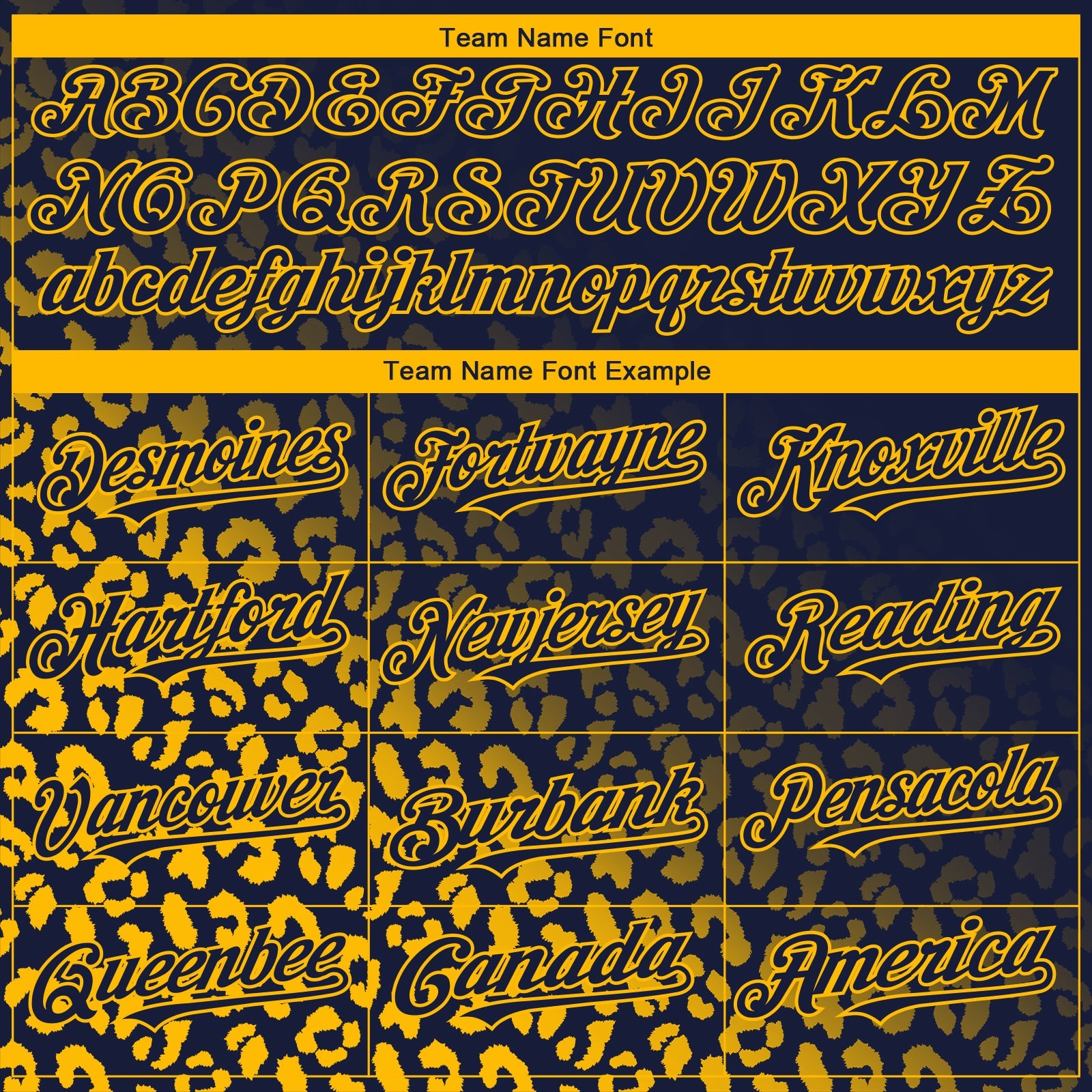Custom Navy Gold 3D Pattern Design Leopard Print Fade Fashion Authentic Baseball Jersey - Sky-Custom
