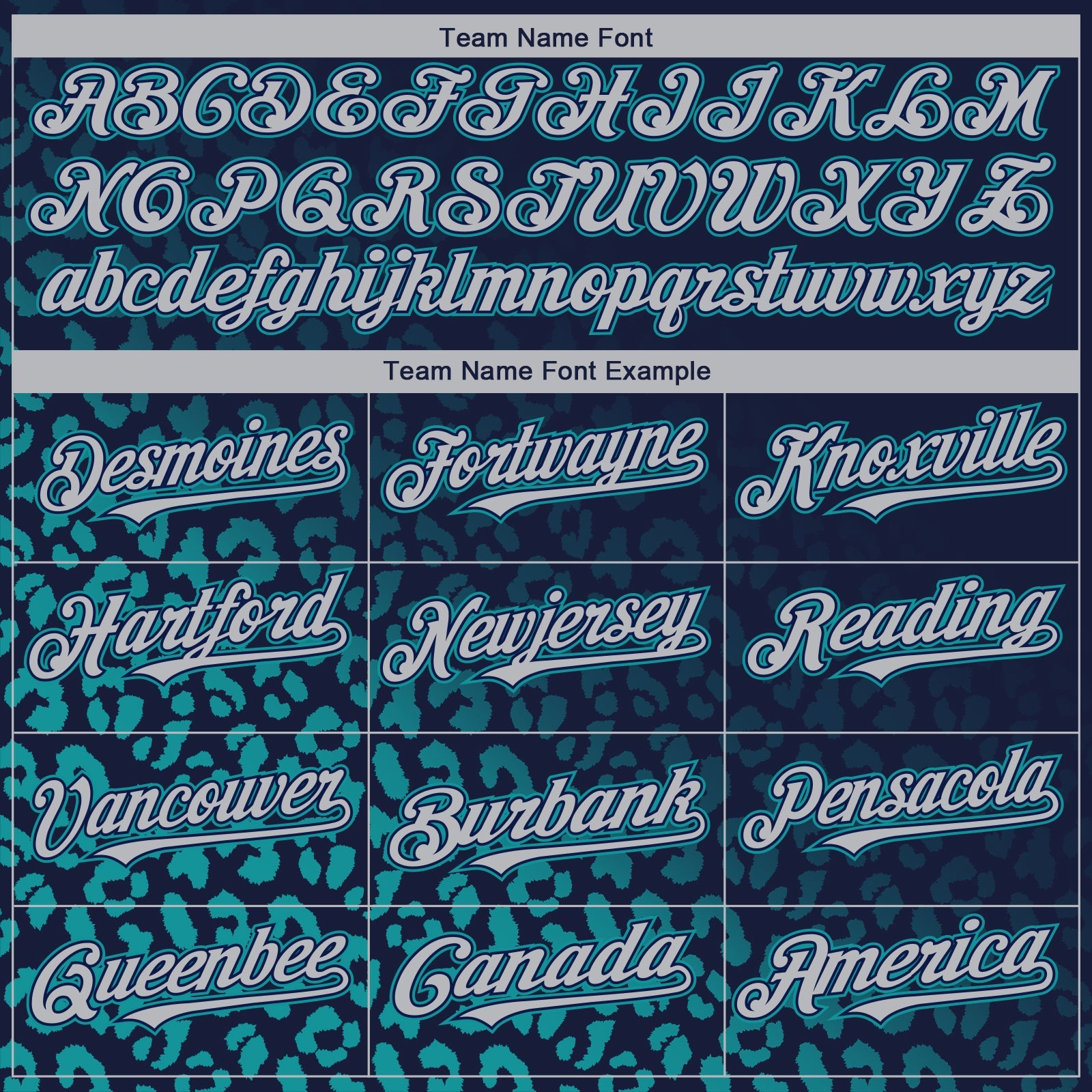 Custom Navy Gray-Teal 3D Pattern Design Leopard Print Fade Fashion Authentic Baseball Jersey - Sky-Custom