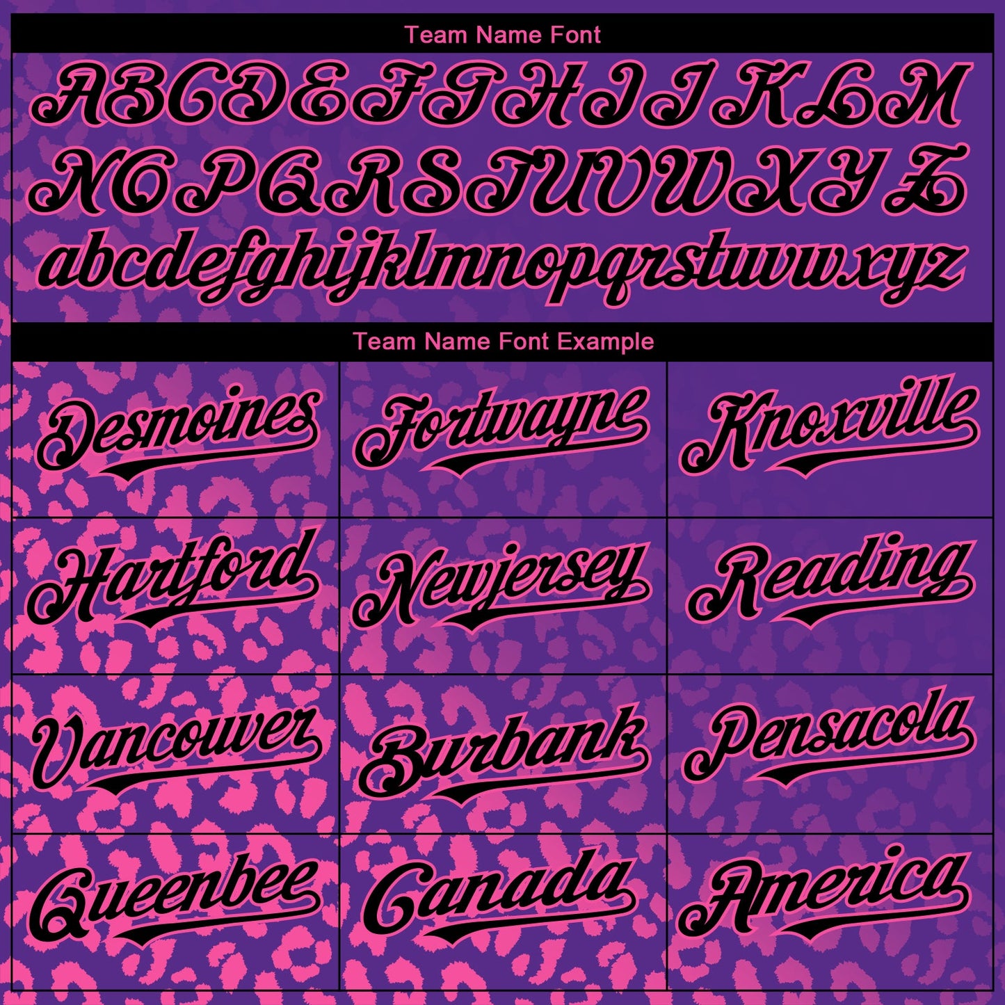 Custom Purple Black-Pink 3D Pattern Design Leopard Print Fade Fashion Authentic Baseball Jersey - Sky-Custom