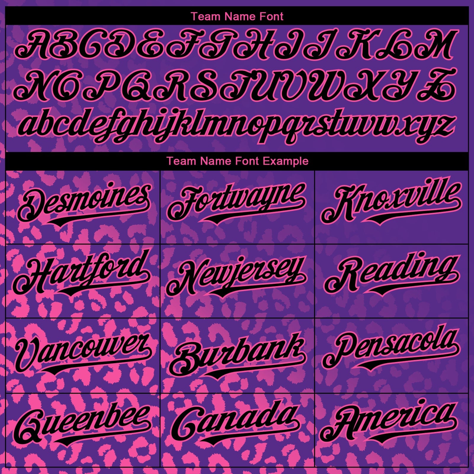 Custom Purple Black-Pink 3D Pattern Design Leopard Print Fade Fashion Authentic Baseball Jersey - Sky-Custom