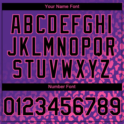 Custom Purple Black-Pink 3D Pattern Design Leopard Print Fade Fashion Authentic Baseball Jersey - Sky-Custom