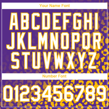 Custom Purple White-Gold 3D Pattern Design Leopard Print Fade Fashion Authentic Baseball Jersey - Sky-Custom