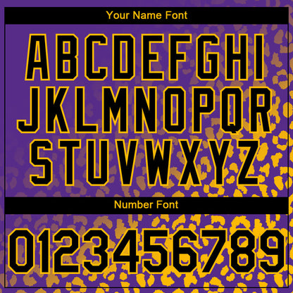 Custom Purple Black-Gold 3D Pattern Design Leopard Print Fade Fashion Authentic Baseball Jersey - Sky-Custom