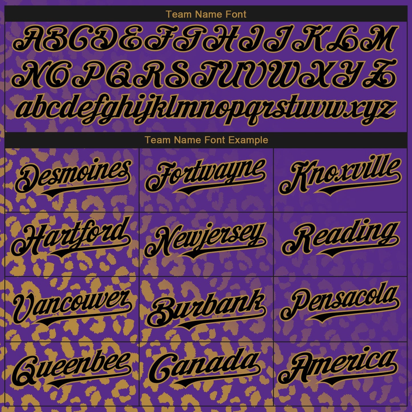 Custom Purple Black-Old Gold 3D Pattern Design Leopard Print Fade Fashion Authentic Baseball Jersey - Sky-Custom