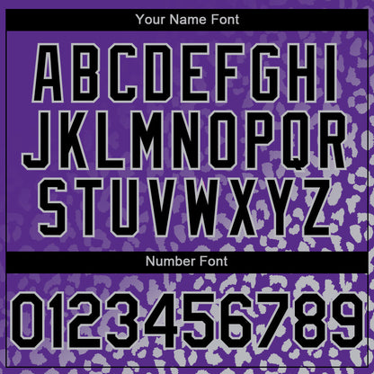 Custom Purple Black-Gray 3D Pattern Design Leopard Print Fade Fashion Authentic Baseball Jersey - Sky-Custom
