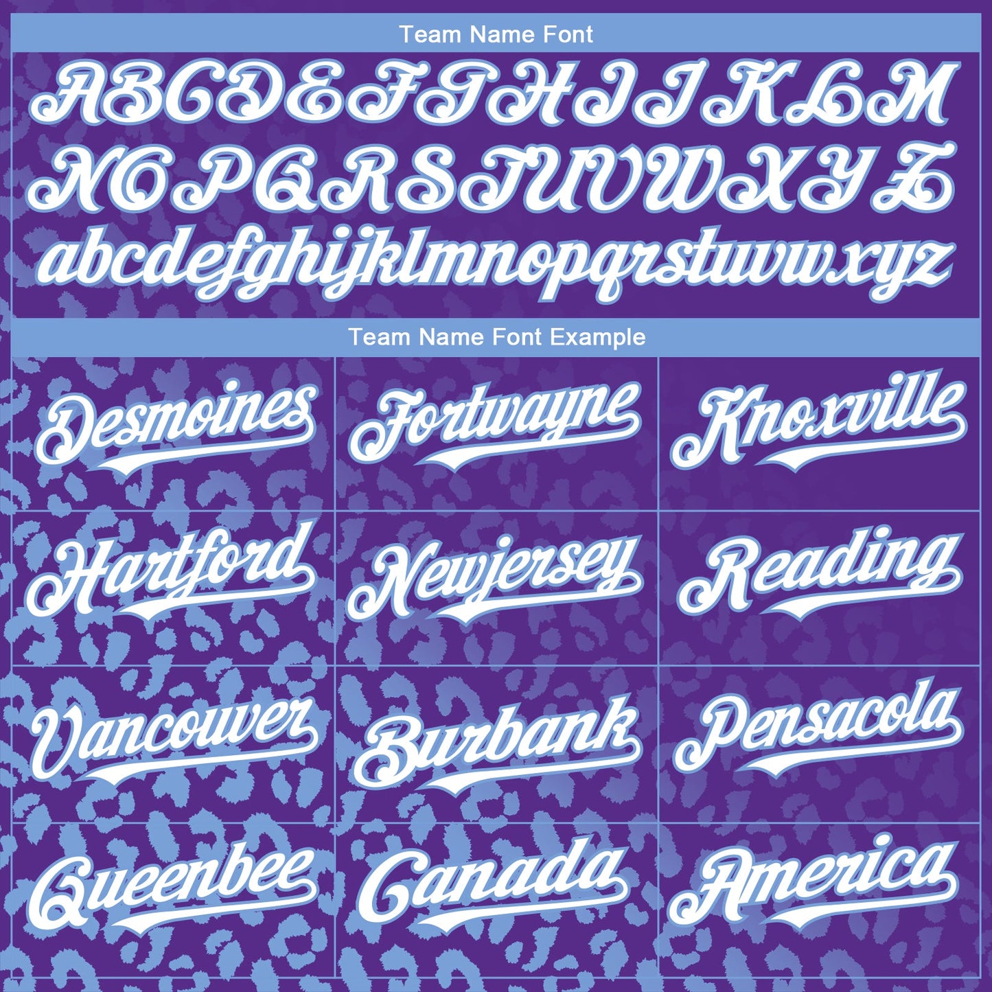 Custom Purple White-Light Blue 3D Pattern Design Leopard Print Fade Fashion Authentic Baseball Jersey - Sky-Custom