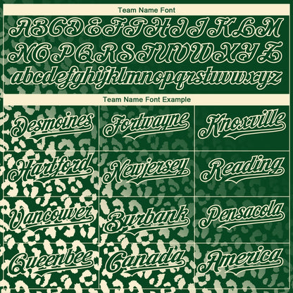 Custom Green Cream 3D Pattern Design Leopard Print Fade Fashion Authentic Baseball Jersey - Sky-Custom