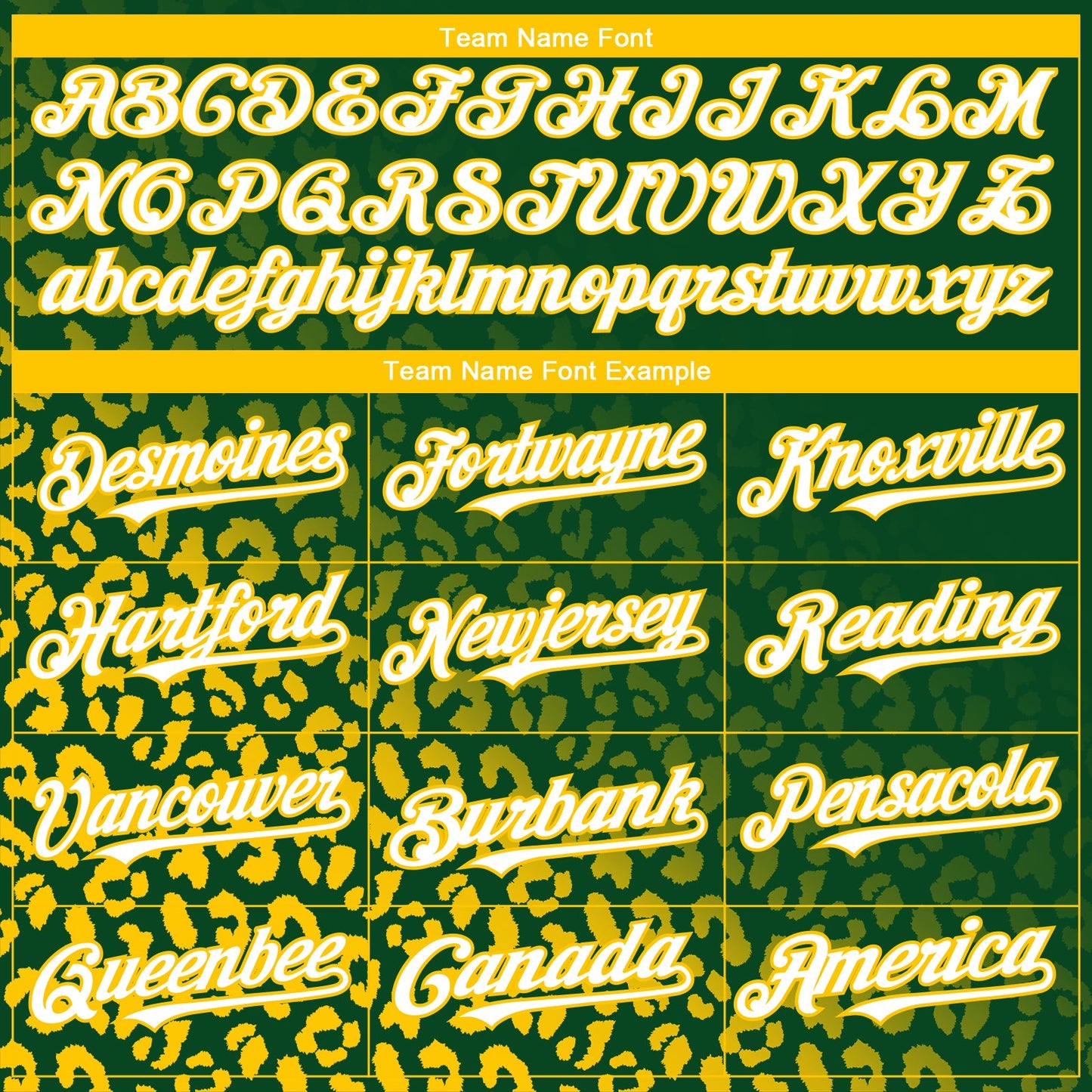Custom Kelly Green White-Yellow 3D Pattern Design Leopard Print Fade Fashion Authentic Baseball Jersey - Sky-Custom