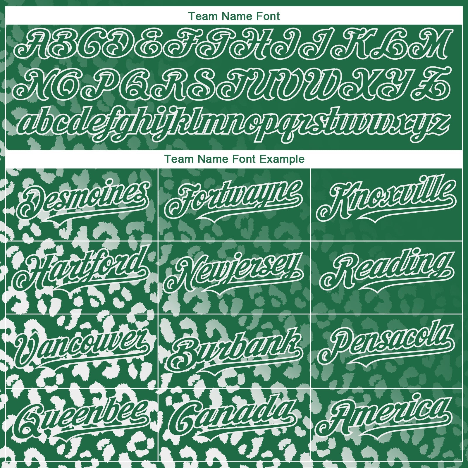 Custom Kelly Green White 3D Pattern Design Leopard Print Fade Fashion Authentic Baseball Jersey - Sky-Custom