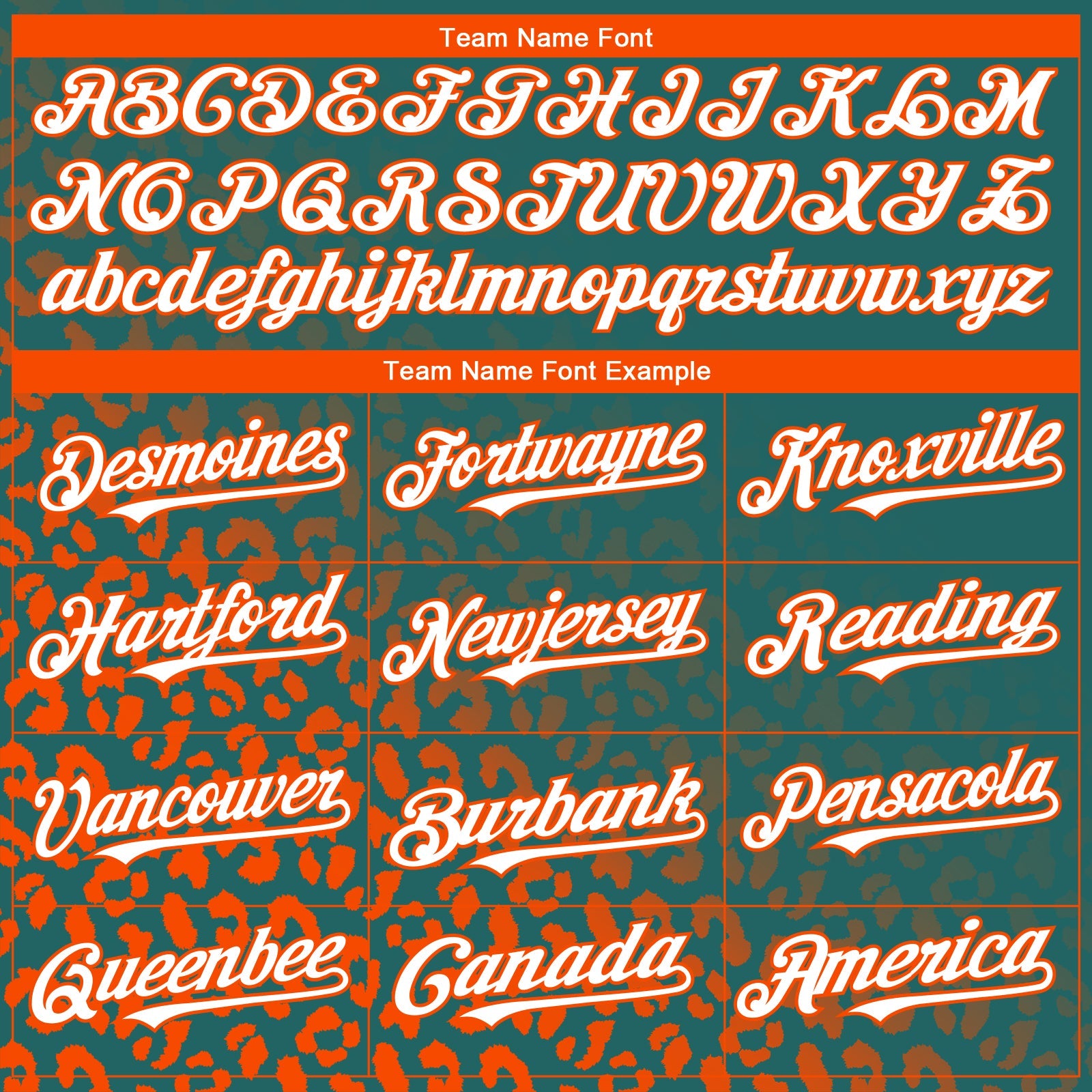 Custom Teal White-Orange 3D Pattern Design Leopard Print Fade Fashion Authentic Baseball Jersey - Sky-Custom
