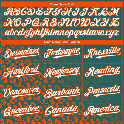 Custom Teal White-Orange 3D Pattern Design Leopard Print Fade Fashion Authentic Baseball Jersey - Sky-Custom