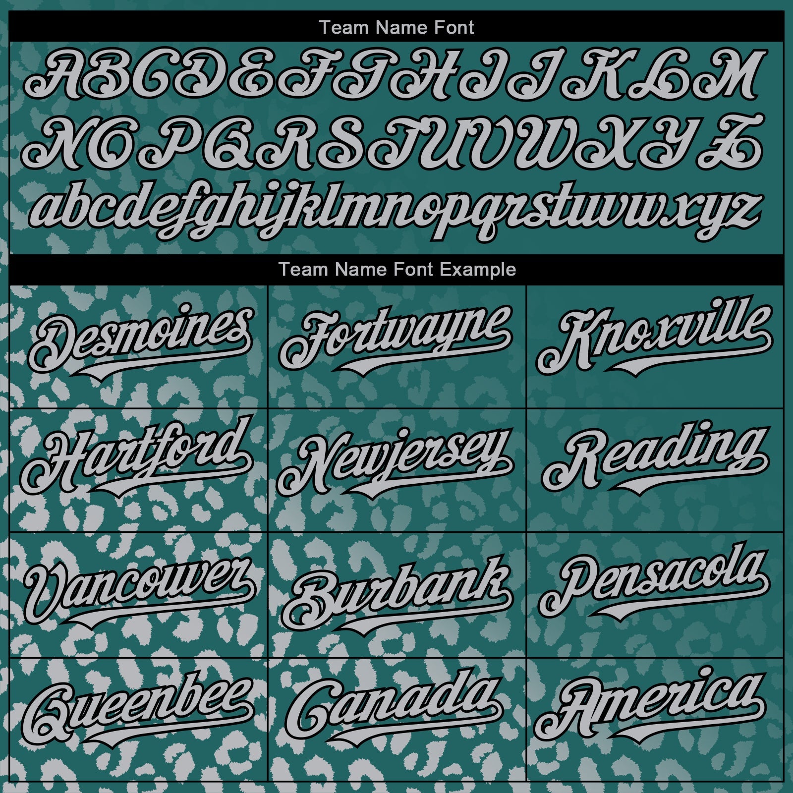 Custom Teal Gray-Black 3D Pattern Design Leopard Print Fade Fashion Authentic Baseball Jersey - Sky-Custom
