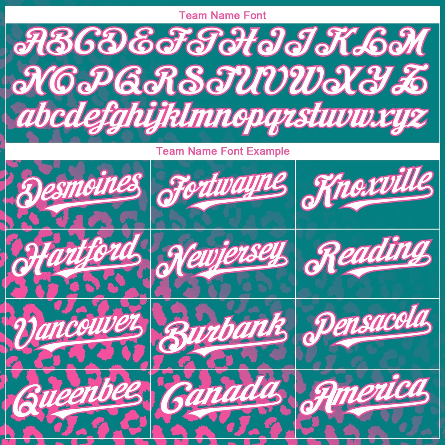 Custom Teal White-Pink 3D Pattern Design Leopard Print Fade Fashion Authentic Baseball Jersey - Sky-Custom