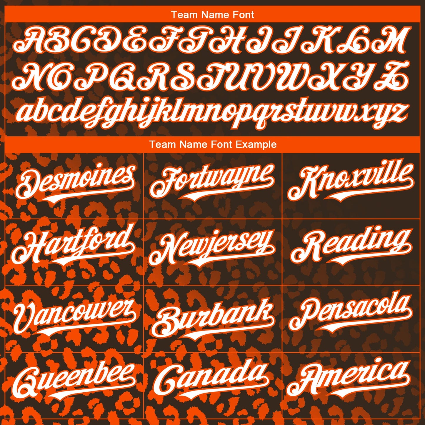 Custom Brown White-Orange 3D Pattern Design Leopard Print Fade Fashion Authentic Baseball Jersey - Sky-Custom