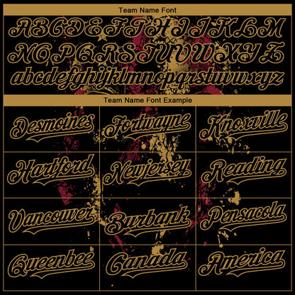 Custom Black Old Gold 3D American Flag Skull Patriotic Authentic Baseball Jersey - Sky-Custom