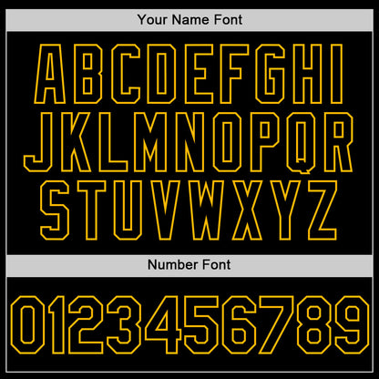Custom Black Gold Line Authentic Baseball Jersey - Sky-Custom