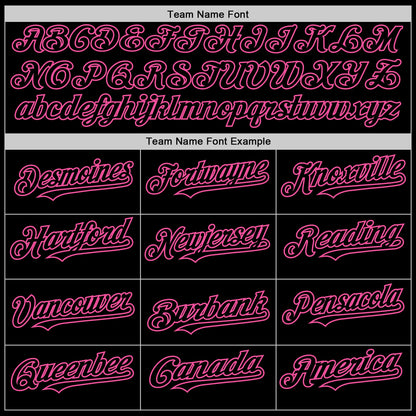 Custom Black Pink Line Authentic Baseball Jersey - Sky-Custom