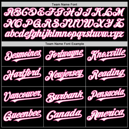 Custom Black White-Pink Line Authentic Baseball Jersey - Sky-Custom