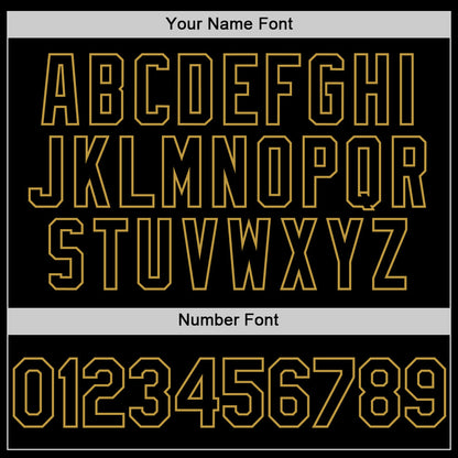 Custom Black Old Gold Line Authentic Baseball Jersey - Sky-Custom