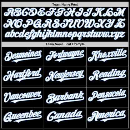Custom Black White-Light Blue Line Authentic Baseball Jersey - Sky-Custom