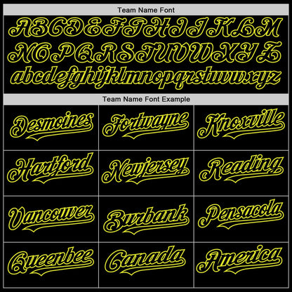 Custom Black Neon Yellow Line Authentic Baseball Jersey - Sky-Custom