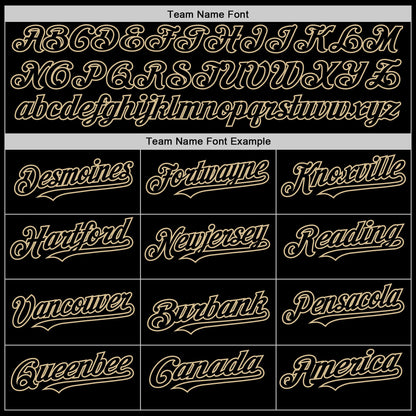 Custom Black Vegas Gold Line Authentic Baseball Jersey - Sky-Custom