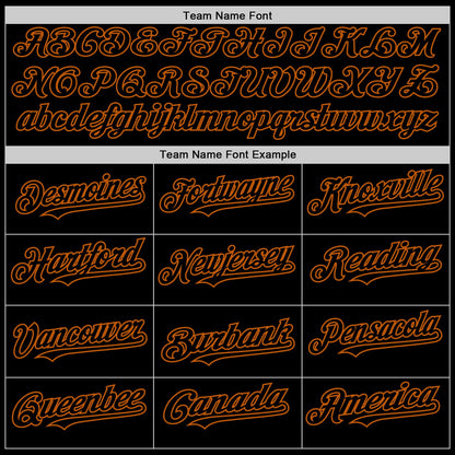 Custom Black Texas Orange Line Authentic Baseball Jersey - Sky-Custom
