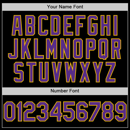 Custom Black Purple-Gold Line Authentic Baseball Jersey - Sky-Custom