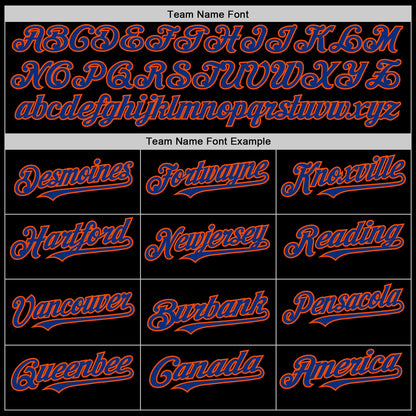 Custom Black Royal-Orange Line Authentic Baseball Jersey - Sky-Custom